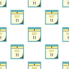 Calendar seamless pattern in flat style isolated on white background vector illustration for web