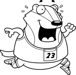 Cartoon Badger Running Race