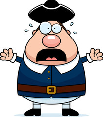 Scared Cartoon Colonial Man