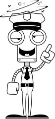 Cartoon Drunk Police Officer Robot