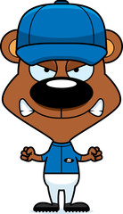 Obraz premium Cartoon Angry Baseball Player Bear