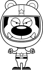 Cartoon Angry Race Car Driver Bear