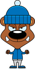 Cartoon Angry Winter Bear