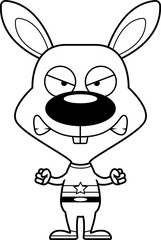 Cartoon Angry Superhero Bunny
