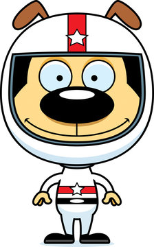 recommend clip art: Cartoon Smiling Race Car Driver Puppy