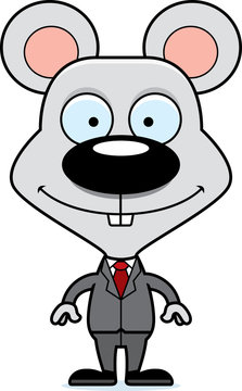 Cartoon Smiling Businessperson Mouse