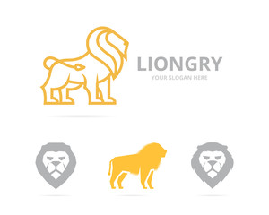 Vector of lion or cat logo combination