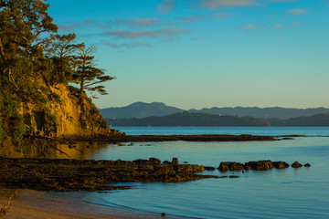 Fototapeta na wymiar Sunrise at Scandrett Beach Auckland New Zealand; Regional Park