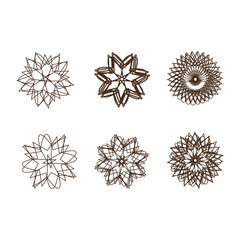 Geometric pattern icon star astrology set pentagram