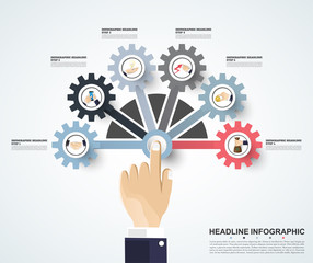 Abstract infographics number options template. Vector illustration. Can be used for workflow layout, diagram, business step options, banner, web design