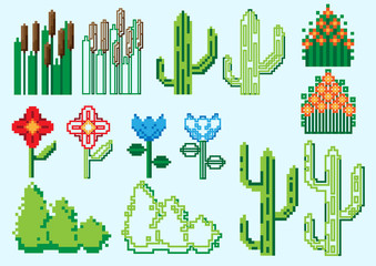 Set the pixel of trees and shrubs