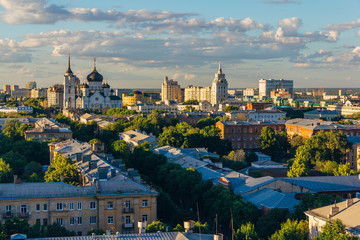 Fototapeta na wymiar Aerial view of Voronezh downtown in summer