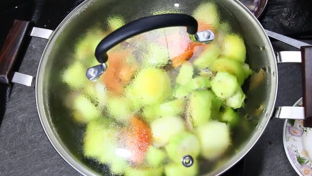 Ridged gourd squash curry or Turai sabji, an Indian delicacy