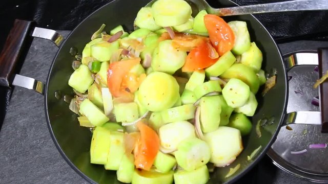Ridged gourd squash curry or Turai sabji, an Indian delicacy