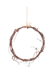Fototapeta premium Rustic ring decoration isolated on white.