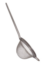 Tea strainer isolated on white. Viewed from below.