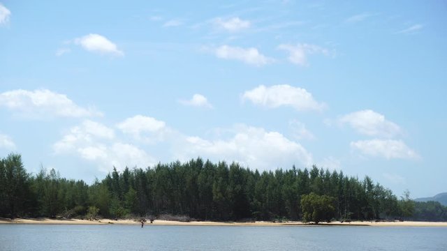 tropical sea,people relax in the beautiful island in summer clear sky and clouds
