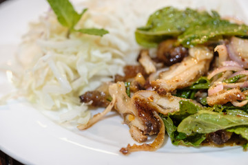 Slide grilled pork salad with rice