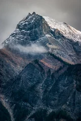 Foto op Plexiglas Fresh snow on a mountain peak in the Canadian Rockies, British C © Tom Nevesely
