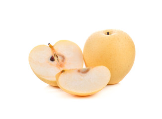 snow pear on white background