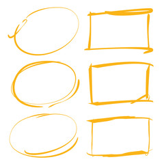 grunge yellow circle markers, rectangle markers