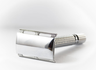 Razor from steel isolated on white background