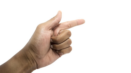 Isolated male hands express emotions