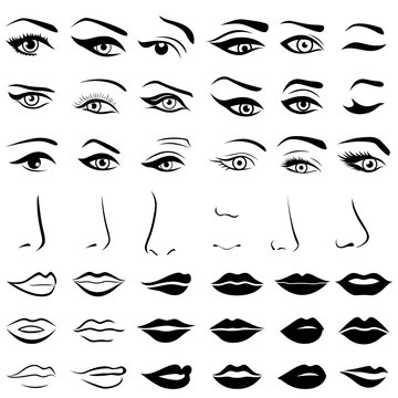 coloring pages of eyes nose and mouth