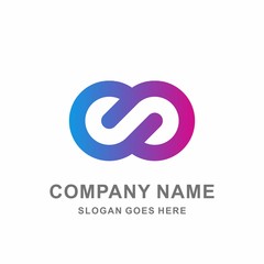 Geometric Infinity Circle Spiral Digital Technology Computer Business Company Stock Vector Logo Design Template