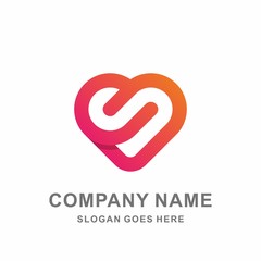 Heart Love Infinity Luxury Diamond Jewelry Fashion Accessories Business Company Stock Vector Logo Design Template