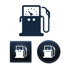 Gas pump icons design, isolated vector illustrations