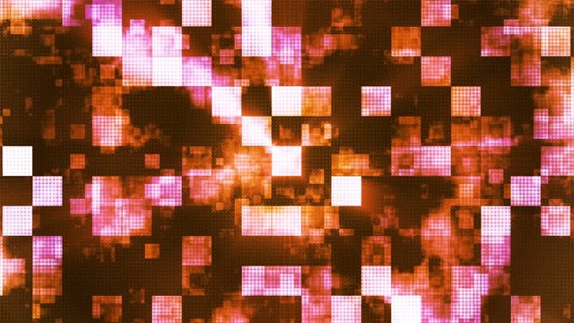 Twinkling Metal Hi-Tech Squared Smoke Patterns, Orange, Abstract, Loopable, 4K