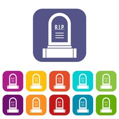 Headstone icons set