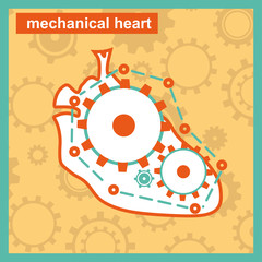 Vector icon artificial mechanical heart live