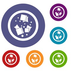 Asian sauce icons set