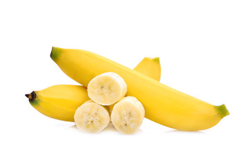 ripe banana with slice isolated on white background © boonchuay1970