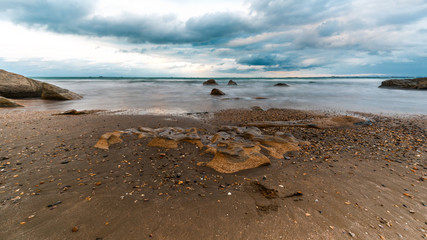 Seashore in cloudy weather