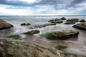 Seashore in cloudy weather