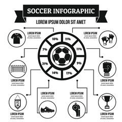 Soccer infographic concept, simple style