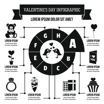 Valentine day infographic concept, simple style
