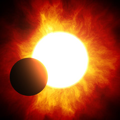 the beginning of a solar eclipse
