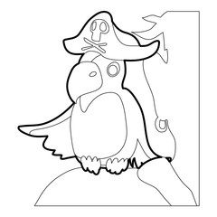 Pirate parrot icon outline