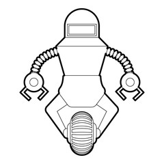 Robot guard icon outline