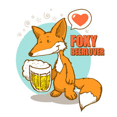Foxy Beerlover cute personage
