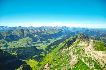 Obraz premium Saentis Mountain landscape, Swiss Alps