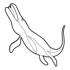 Underwater dinosaur car icon outline