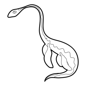 Aquatic dinosaur icon outline