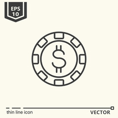 Casino theme. Vector single isolated icon.