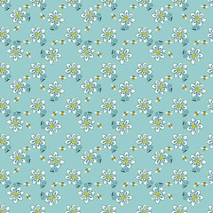 Seamless colorful pattern. Vector abstract flowers background.