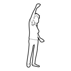 Woman protest on the street icon outline